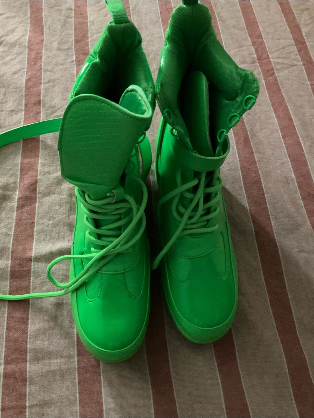 Women’s Neon Green High-Top Sneakers